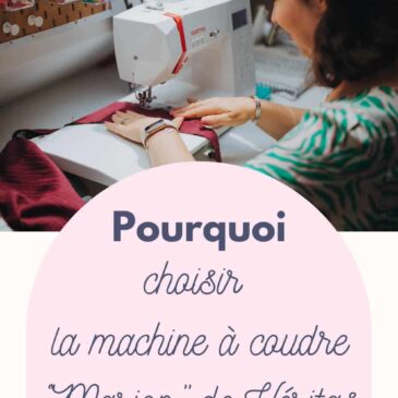 Dans l'atelier Maison Pivoine avec sa machine à coudre