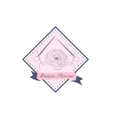 Logo de maison pivoine fait avec amour comme toutes ses creations