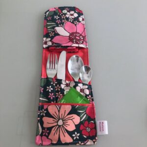 Pochette à couverts avec serviette. fabrication française. Maison Pivoine