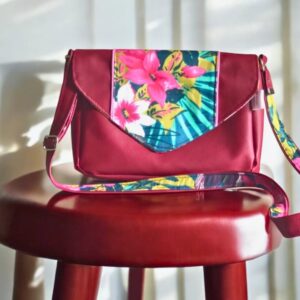 sac besace rouge framboise - Fait main en France