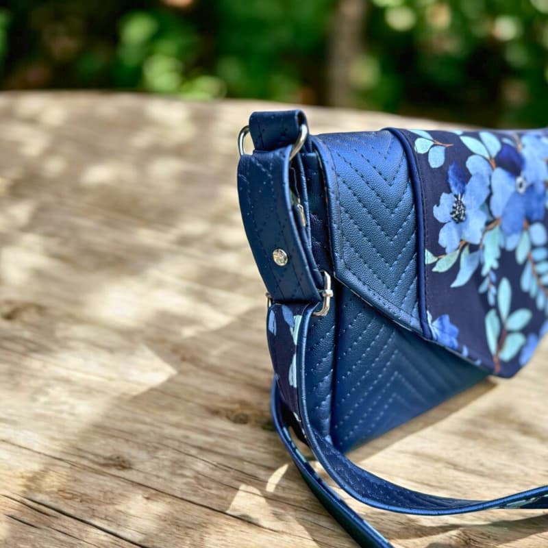 sac bandoulière rectangle bleu - fabrication français