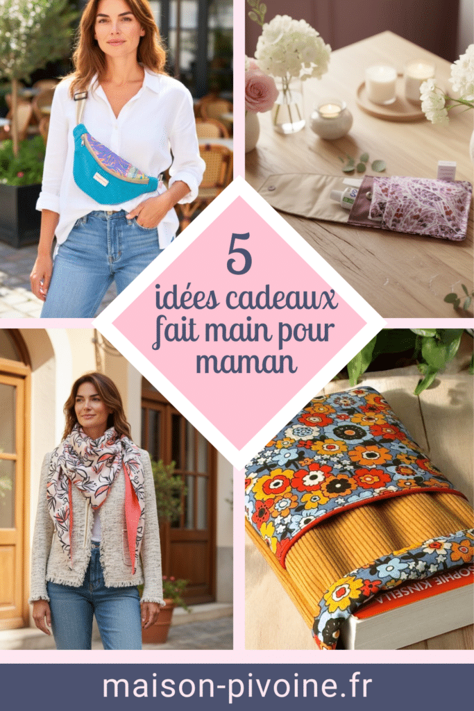 cadeau-fete-des-meres-fait-main Collage 5 idées cadeaux fête des mères fait main Maison Pivoine : sac banane, étui brosse à dents, pochette à livre, chèche