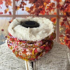 Echarpe snood femme orange  » Abélia »