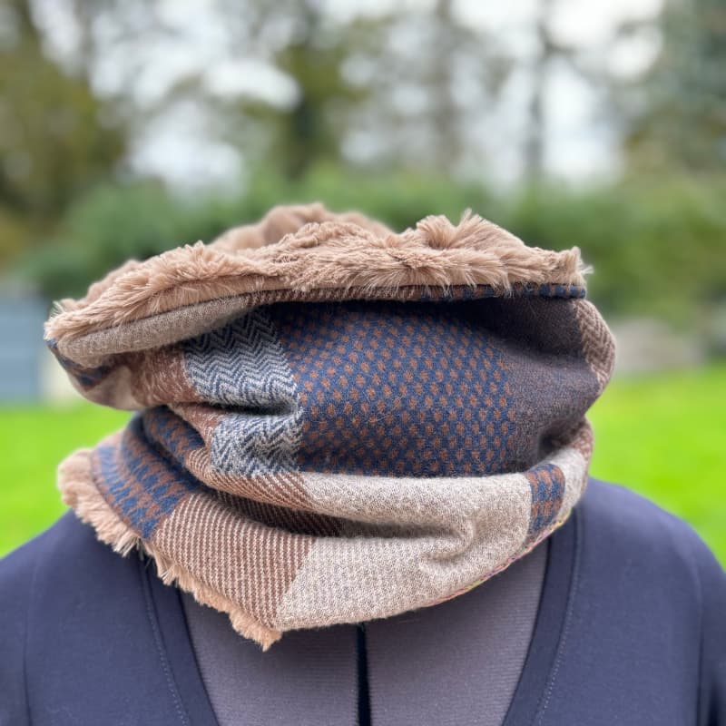 snood homme marron