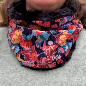 snood femme en fourure avec une viscose coloré