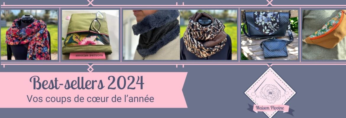 Best-sellers 2024 : les différentes créations 2024, vos préférés, écharpes, pochette à livres, snood homme, creatrice à quimperlé