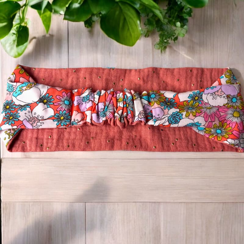 Bandeau cheveux femme confectionné à la main en France, à Quimperlé en Bretagne par Maison Pivoine