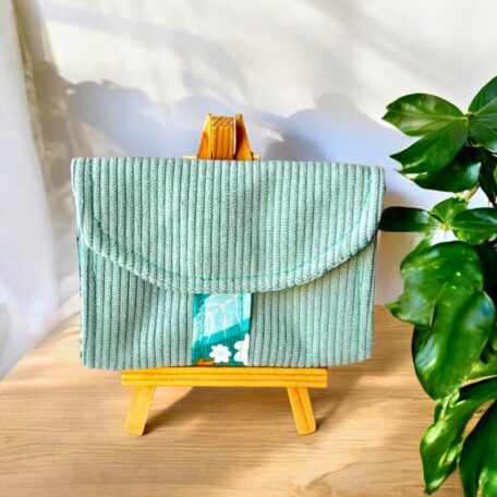Porte-cartes femme velours bleu - Maison Pivoine