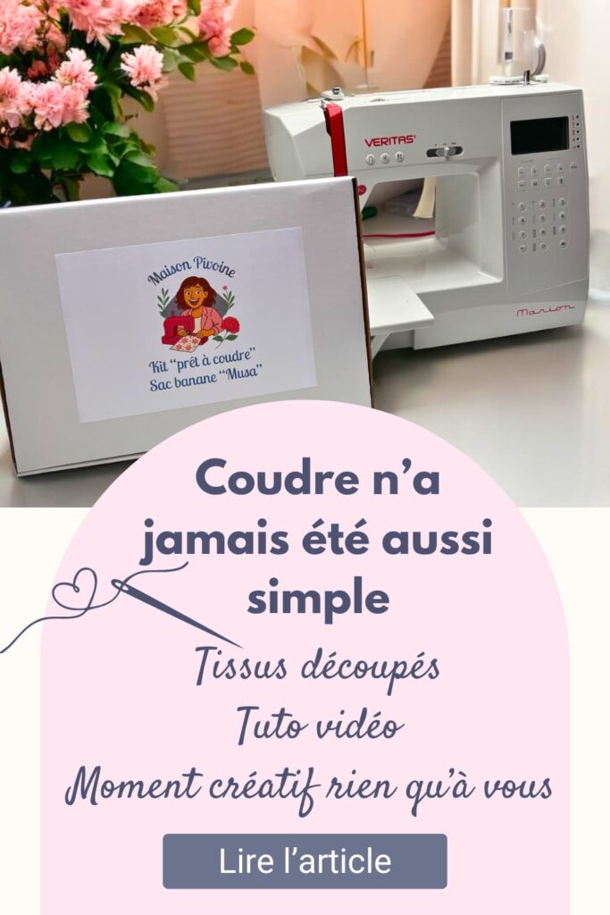 Kit couture avec tuto, tissus découpés signé Maison Pivoine Bretagne