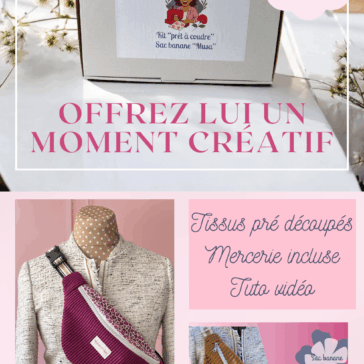 Kit prêt à coudre Maison Pivoine pour sac banane Musa, idée cadeau créative pour la fête des mères.