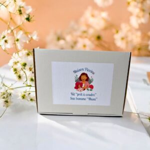 Kit couture prêt à coudre dans sa boite d'emballage - Fait main en France par Maison Pivoine