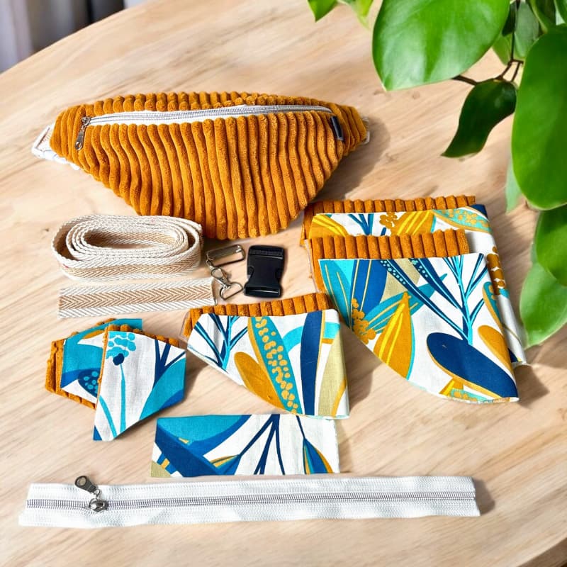 Kit couture prêt à coudre velours jaune