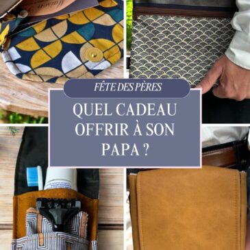 Fête des pères, quel cadeau offrir ? sacoche, housse d'ordinateur, porte cartes des créations faites main en France dans l'atelier Maison Pivoine situé en Bretagne