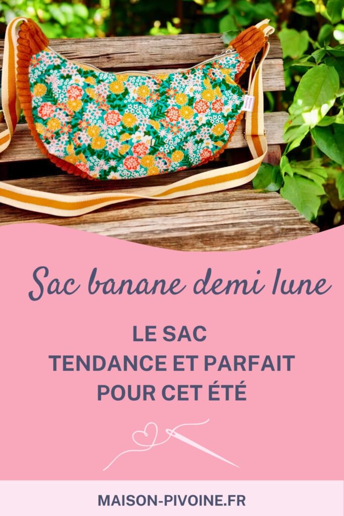 sac banane demi lune de forme croissant fait main en France, Quimperlé