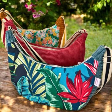 sac banane demi lune fait main en France