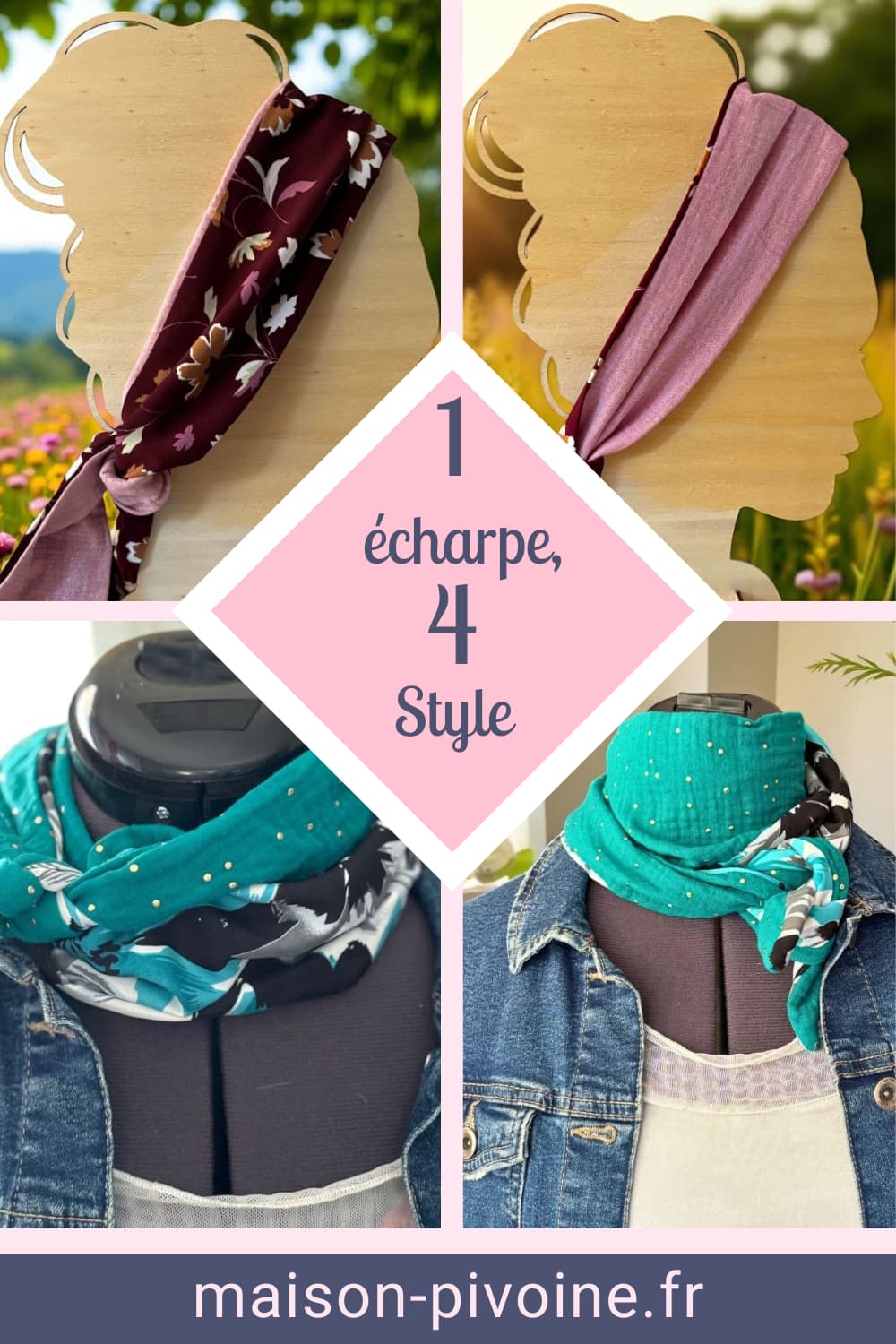 1 écharpe, 4 styles grâce à la réversibilité du foulard