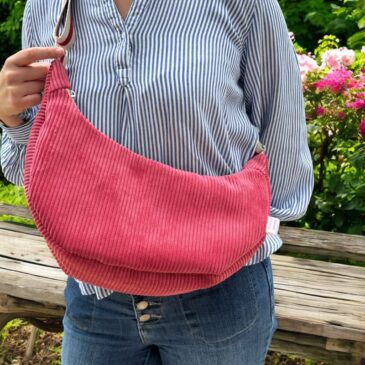 sac croissant en velours côtelé