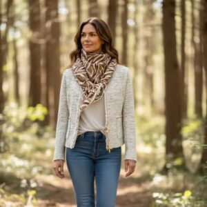 Chèche femme zébré « Adenium »