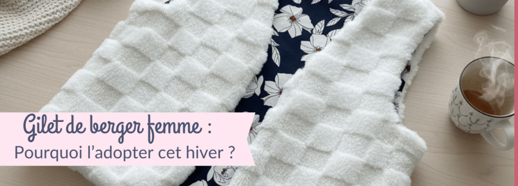 gilet sans manche avec fausse fourrure damier blanche