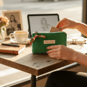 Porte-monnaie velours Lotus