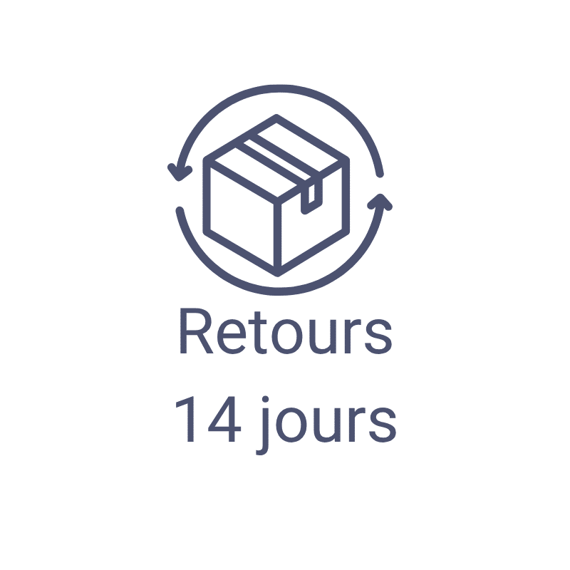 retour sous 14 jours, un icone d'un colis