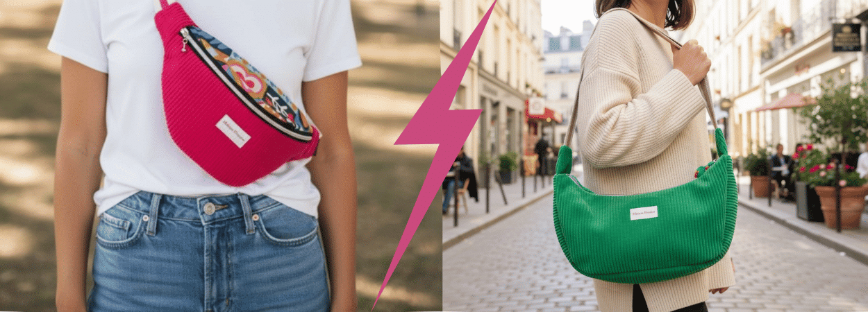 sac banane porté conter un sac croissant porté