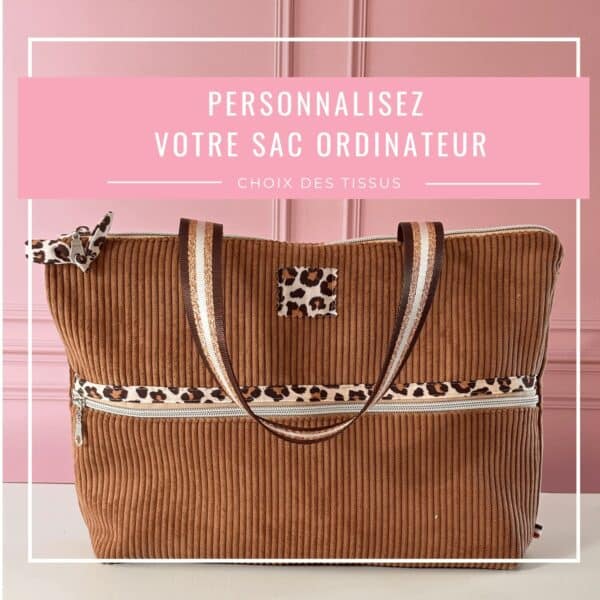 Bandeau Personnalisez votre sac ordinateur avec modèle velours côtelé